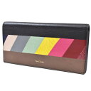 ポールスミス 長財布 財布 かぶせ レディース ブランド Paul Smith スワールテクニック 専用箱付 ブラック 黒 マルチカラー 女性 婦人 本革 スペイン製 PWV216