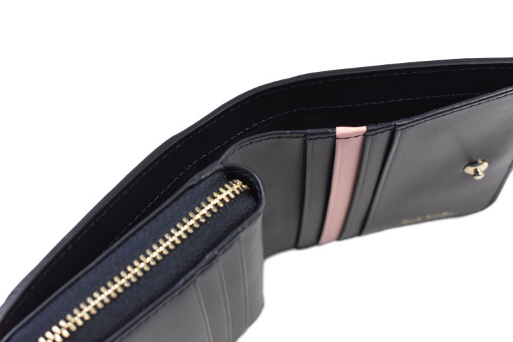 ポールスミス 二つ折り 財布 ラウンドファスナー レディース ブランド Paul Smith ラッキーフローラル 専用箱付 ピンク 女性 婦人 本革 BPW061