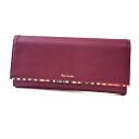 ポールスミス 長財布 財布 レディース ブランド Paul Smith クロスオーバーストライプトリム フラップ 専用箱付 ローズ 女性 婦人 本革 PWD54...