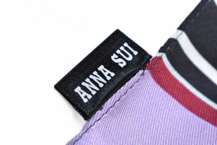 アナスイ 薄手 スカーフ スクエア 正方形 レディース ブランド ANNA SUI × Josie's RUNWAY コラボ シルク混 ローズ バラ ブロック デザイン ペール グリーン 女性 婦人 薄手 春 夏 絹 n1n