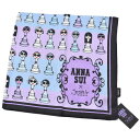 アナスイ 薄手 スカーフ スクエア 正方形 レディース ブランド ANNA SUI × Josie's RUNWAY コラボ シルク混 ドーリー デザイン ペール ブルー × パープル 女性 婦人 薄手 春 夏 絹 x1x