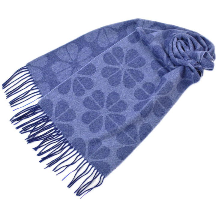 ケイト スペード ニューヨーク マフラー レディース ブランド kate spade NEW YORK カシミヤ 100％ ハート 花 フラワー クローバー 紺 ネイビー 女性 婦人 ケート カシミア