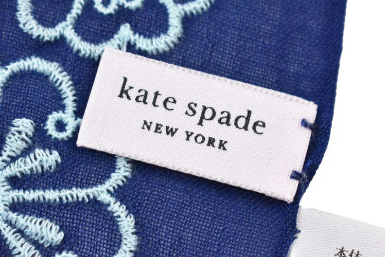 ケイトスペード ニューヨーク ストール 冷房対策 レディース 大判 プレゼント ガーゼ ブランド kate spade NEW YORK 綿 コットン 100 花 フラワー 刺繍 紺 ネイビー 女性 婦人 UV対策 薄手 春 夏 ショール ケート ギフト おしゃれ 新品