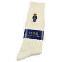 ポロ ラルフローレン 靴下 1足 メンズ ブランド ハイブランド POLO Ralph Lauren 白 ポロベア ベア くま リブ ソックス 25 - 27c...