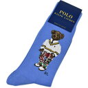 ポロ ラルフローレン 靴下 1足 メンズ ブランド POLO Ralph Lauren ライトブルー ジャガード織 ポロベア ベア くま ソックス 25 - 2...
