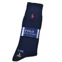 ポロ ラルフローレン 靴下 1足 メンズ ブランド POLO Ralph Lauren 紺 ネイビー 赤ロゴ 刺繍 リブ ソックス 26-28cm 男性 紳士 ...