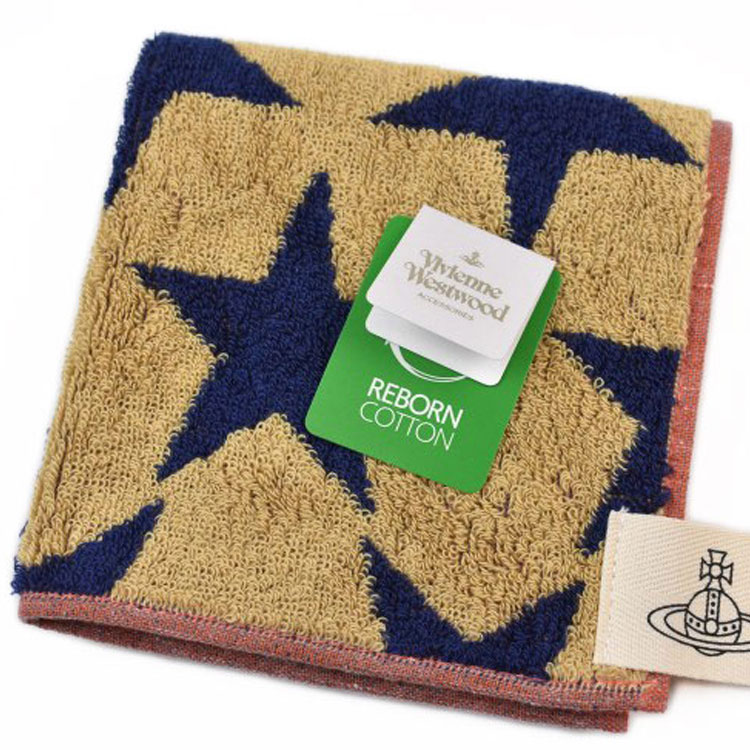 ヴィヴィアン ウエストウッド タオルハンカチ ハンカチ 1枚 レディース ギフト プレゼント 綿 ブランド Vivienne Westwood かわいい おしゃれ イエロー 黄色 ベージュ ネイビー 紺 スター 星 10代 20代 30代 40代 50代 60代 70代 女性 婦人 ハンドタオル ポイント消化