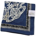 ヴィヴィアン ウエストウッド 刺繍 ハンカチ レディース 綿 高級 ブランド ハイブランド Vivienne Westwood 鳥 レース ネイビー オーブ 母...