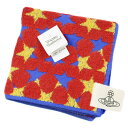 訳あり ヴィヴィアン ウエストウッド タオルハンカチ ハンカチ 1枚 レディース ブランド Vivienne Westwood 赤 レッド × イエロー スター 星 オーブ 綿 10代 20代 30代 40代 50代 60代 70代 女性 婦人 かわいい おしゃれ ハンドタオル ポイント消化