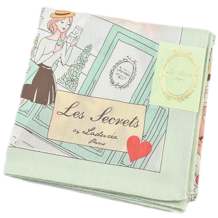 ラデュレ ハンカチ レディース 綿 高級 ブランド ハイブランド LADUREE UREE ライト グリーン トランプ ロゴ 女性 婦人 母の日 20代 30代 40代 50代 60代 70代 プレゼント ギフト おしゃれ かわいい 大人 ホワイトデー ポイント消化 x1x