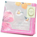 ラデュレ ハンカチ レディース 綿 高級 ブランド ハイブランド LADUREE UREE グレー × ピンク フラワー 花 ロゴ 女性 婦人 母の日 20代 ...