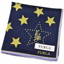 フルラ ハンカチ レディース 綿 高級 ブランド ハイブランド FURLA 紺 ネイビー × イエロー 星 スター 女性 婦人 母の日 実用的 20代 30代 ...