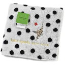 ケイト スペード ニューヨーク タオルハンカチ 1枚 レディース ブランド kate spade new york 白 ホワイト × 黒 ブラック ドット キャ...