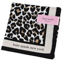 ケイトスペード ニューヨーク ハンカチ レディース 綿 高級 ブランド ハイブランド kate spade new york 黒 ブラック 白 ヒョウ柄 ロゴ ...
