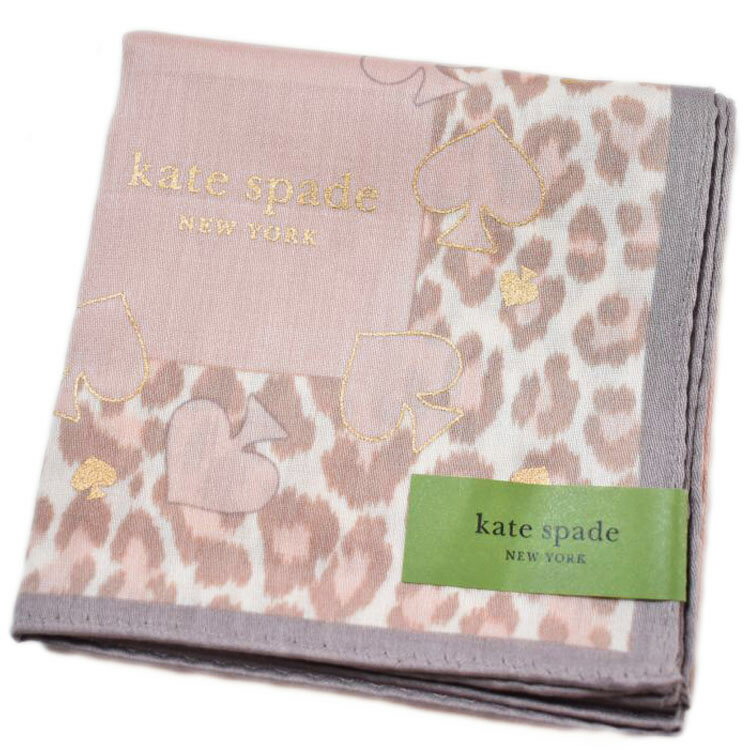 ケイト スペード ニューヨーク ハンカチ レディース 1枚 ブランド kate spade new york ピンク レオパード スペード ロゴ プリント 女性...