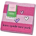 ケイト スペード ニューヨーク タオルハンカチ 1枚 レディース ブランド kate spade new york ピンクパープル × ピンク ボーダー ハート...