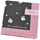 ケイトスペード ニューヨーク ハンカチ レディース 綿 高級 ブランド ハイブランド kate spade new york チャコール ピンク ねこ ネコ 花...
