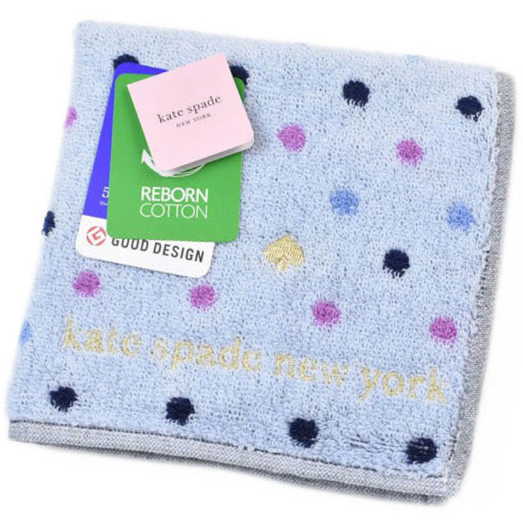 ケイトスペード ニューヨーク タオルハンカチ タオル ハンカチ 1枚 レディース 綿 高級 ブランド ハイブランド kate spade new york ブルー ドット 女性 婦人 母の日 20代 30代 40代 50代 60代 70代 プレゼント ギフト おしゃれ かわいい ハンドタオル ポイント消化