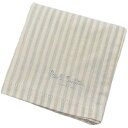 ポールスミス ハンカチ 1枚 メンズ ブランド Paul Smith アイボリー × ライト グレー ストライプ 男性 紳士 訳あり