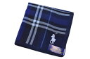 ポロ ラルフローレン ハンカチ 1枚 メンズ ギフト プレゼント 綿 ブランド POLO Ralph Lauren 紺 ネイビー × 青 ブルー チェック ロゴ...