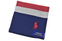 ポロ ラルフローレン ハンカチ 1枚 メンズ 綿 ブランド ハイブランド POLO Ralph Lauren 紺 ネイビー × 赤 レッド × グレー ボーダー...