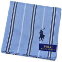 ポロ ラルフローレン ハンカチ 1枚 メンズ 綿 ブランド ハイブランド POLO Ralph Lauren 青 ブルー ストライプ ロゴ 刺繍 男性 紳士 父...