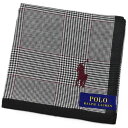 ポロ ラルフローレン ハンカチ 1枚 メンズ 綿 ブランド ハイブランド POLO Ralph Lauren 黒 ブラック グレン チェック 千鳥格子 ロゴ 刺...