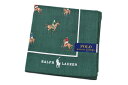 ポロ ラルフローレン ハンカチ 1枚 メンズ 綿 ブランド ハイブランド POLO Ralph Lauren 緑 グリーン ポロプレイヤー プリント ライン 男...