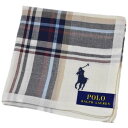 ポロ ラルフローレン ハンカチ 1枚 メンズ 綿 ブランド ハイブランド POLO Ralph Lauren ライトベージュ マルチカラー チェック ロゴ 刺繍 男性 紳士 父の日 実用的 20代 30代 40代 50代 60代 70代 プレゼント ギフト おしゃれ ポイント消化