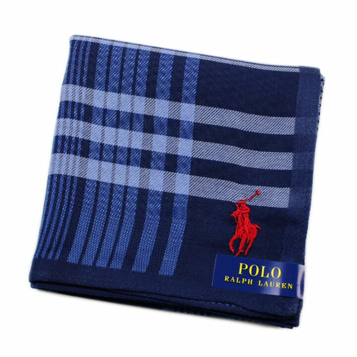 ポロ ラルフローレン ハンカチ 1枚 メンズ 綿 ブランド ハイブランド POLO Ralph Lauren 紺 ネイビー チェック 赤 ロゴ 刺繍 男性 紳士 父の日 実用的 20代 30代 40代 50代 60代 70代 プレゼント ギフト おしゃれ ポイント消化