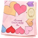 ラデュレ ハンカチ レディース 綿 高級 ブランド ハイブランド LADUREE UREE ハート リボン ロゴ パステル ピンク マルチカラー 女性 婦人 母...