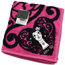 アナスイ タオルハンカチ タオル ハンカチ 1枚 レディース 綿 高級 ブランド ハイブランド ANNA SUI ピンク × 黒 ブラック ハート バタフライ ...