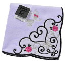 アナスイ タオルハンカチ タオル ハンカチ 1枚 レディース 綿 高級 ブランド ハイブランド ANNA SUI パープル ハート ローズ 刺繍 スカラップ レ...