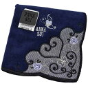 アナスイ タオルハンカチ タオル ハンカチ 1枚 レディース 綿 高級 ブランド ハイブランド ANNA SUI ネイビー ハート ローズ 刺繍 スカラップ レ...