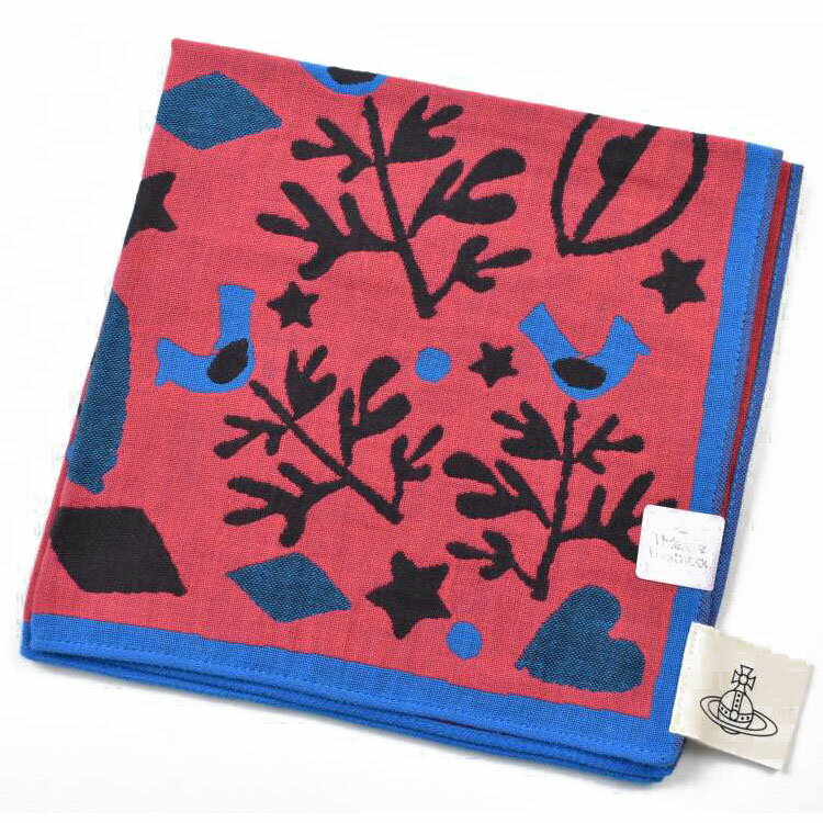 ヴィヴィアン ウエストウッド 大判 ガーゼハンカチ 1枚 レディース ブランド Vivienne Westwood 赤 レッド ブルー CLOWN PRINT 花 フラワー デビル ORB オーブ 女性 婦人 母の日 20代 30代 40代 50代 プレゼント ギフト おしゃれ ポイント消化 ガーゼ ガーゼ素材