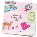 ラデュレ ハンカチ レディース 綿 高級 ブランド ハイブランド LADUREE UREE クリスマス 白 ホワイト × ピンク ツリー ロゴ 女性 婦人 母の...