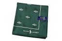 ポロ ラルフローレン 大判 ハンカチ 1枚 メンズ 綿 ブランド ハイブランド POLO Ralph Lauren グリーン ロゴ シャドーロゴ ライン 男性 ...
