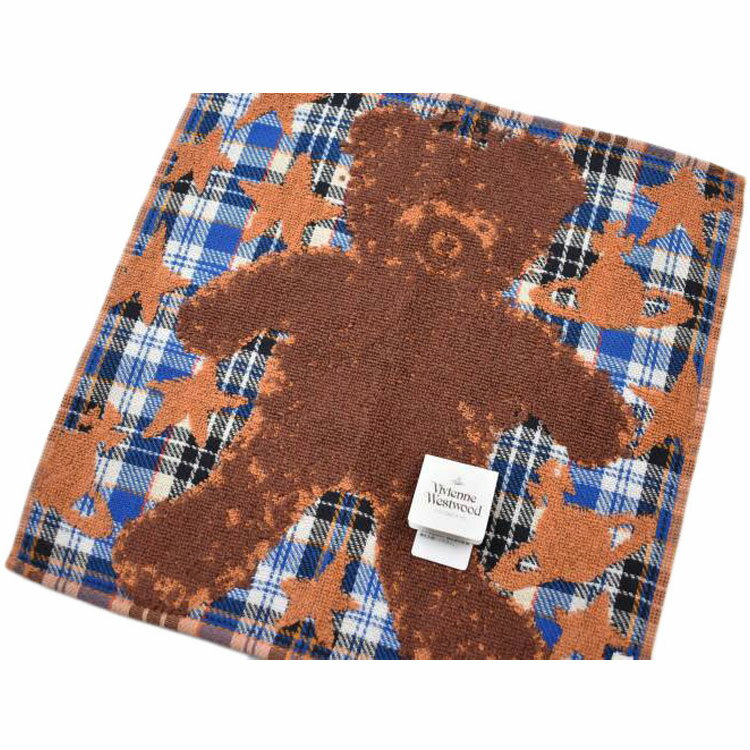 ヴィヴィアン ウエストウッド タオルハンカチ 1枚 レディース ブランド Vivienne Westwood 茶 ブラウン 青 ブルー ベア くま スター 星 チェック 女性 婦人 ハンドタオル