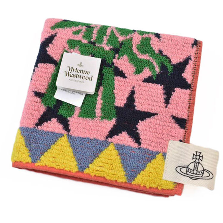 ヴィヴィアン ウエストウッド タオルハンカチ ハンカチ 1枚 レディース ギフト プレゼント 綿 ブランド Vivienne Westwood かわいい おしゃれ グリ－ン 緑 ピンク スター 星 チェック オーブ 10代 20代 30代 40代 50代 60代 70代 女性 婦人 ハンドタオル ポイント消化