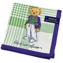 ポロ ラルフローレン ハンカチ レディース ポロベア ベア くま 綿 高級 ブランド ハイブランド POLO Ralph Lauren グリーン チェック ロゴ...