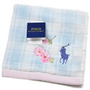 ポロ ラルフローレン タオルハンカチ タオル ハンカチ 1枚 レディース ギフト プレゼント ブランド POLO Ralph Lauren ライトブルー × ピ...