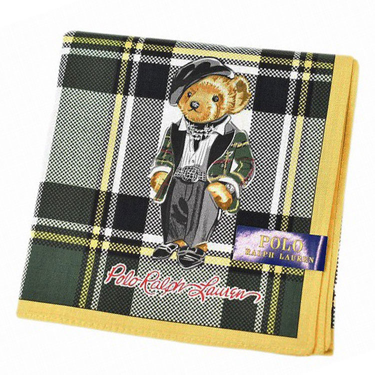 ポロ ラルフローレン ハンカチ レディース ポロベア ベア くま 綿 高級 ブランド ハイブランド POLO Ralph Lauren グリーン チェック ロゴ...