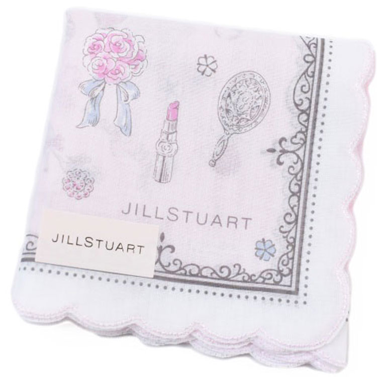 ジルスチュアート ハンカチ レディース 綿 高級 ブランド ハイブランド JILLSTUART ライト ピンク コスメ フラワー スカラップ 女性 婦人 母の日 実用的 20代 30代 40代 50代 60代 70代 プレゼント ギフト おしゃれ かわいい 大人 可愛い ホワイトデー ポイント消化
