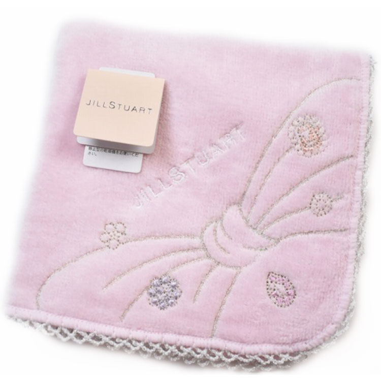 ジルスチュアート タオルハンカチ タオル ハンカチ 1枚 レディース 綿 高級 ブランド ハイブランド JILLSTUART ベビー ピンク リボン ロゴ 刺繍 女性 婦人 母の日 プレゼント ギフト おしゃれ かわいい 大人 ハンドタオル ポイント消化