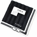 フルラ タオルハンカチ タオル ハンカチ 1枚 レディース 綿 高級 ブランド ハイブランド FURLA 黒 白 ストライプ ロゴ 刺繍 女性 婦人 母の日 20代 30代 40代 50代 60代 70代 プレゼント ギフト おしゃれ かわいい 大人 ハンドタオル ホワイトデー ポイント消化