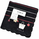 フルラ タオルハンカチ タオル ハンカチ 1枚 レディース 綿 高級 ブランド ハイブランド FURLA ブラック ボーダー バッグ チャーム 刺繍 女性 婦人 母の日 20代 30代 40代 50代 60代 70代 プレゼント ギフト おしゃれ かわいい 大人 ハンドタオル ホワイトデー ポイント消化