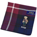 ポロ ラルフローレン ハンカチ 1枚 メンズ ポロベア ベア くま 綿 ブランド ハイブランド POLO Ralph Lauren 紺 ネイビー × 赤 レッド...