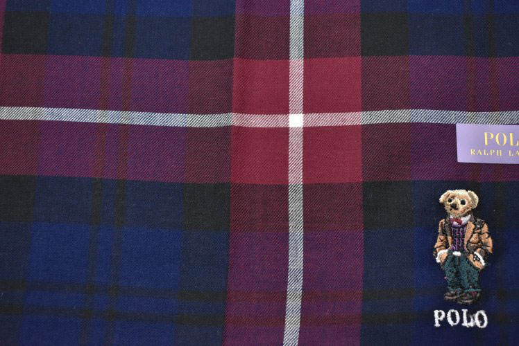 プチショコラのポロ ラルフローレン ハンカチ 1枚 メンズ ポロベア ベア くま 綿 ブランド ハイブランド POLO Ralph Lauren 紺 ネイビー × 赤 レッド チェック ロゴ 刺繍 男性 紳士 父の日 実用的 20代 30代 40代 50代 60代 70代 プレゼント ギフト おしゃれ ポイント消化｜アングル2