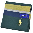 ポロ ラルフローレン ハンカチ 1枚 メンズ 綿 ブランド ハイブランド POLO Ralph Lauren 緑 グリーン 黄色 イエロー × グレー × ネイビー ボーダー ロゴ 刺繍 男性 紳士 父の日 実用的 20代 30代 40代 50代 60代 70代 プレゼント ギフト おしゃれ ポイント消化