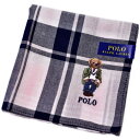 ポロ ラルフローレン ハンカチ 1枚 メンズ ポロベア ベア くま 綿 ブランド ハイブランド POLO Ralph Lauren ライト ピンク × 紺 ネイ...